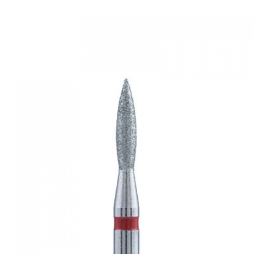 Бор алмазный пламевидный мелкой зернистости, диаметром 1,8 мм, красная насечка, Myslitsky-nail