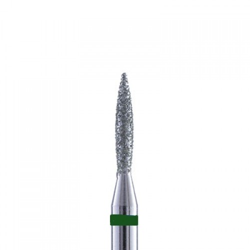 Бор алмазный пламевидный крупной зернистости, диаметром 1,6 мм. зеленая насечка, Myslitsky-nail