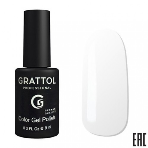 Grattol Color Gel Polish White GTС001