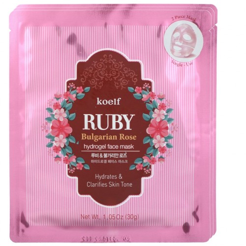 Гидрогелевая маска Koelf Ruby & Bulgarian Rose Hydrogel Mask Pack