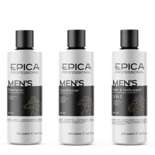 EPICA Professional Набор MEN`S (шампунь 250мл + кондиционер 250мл + универсальный шампунь 250мл)