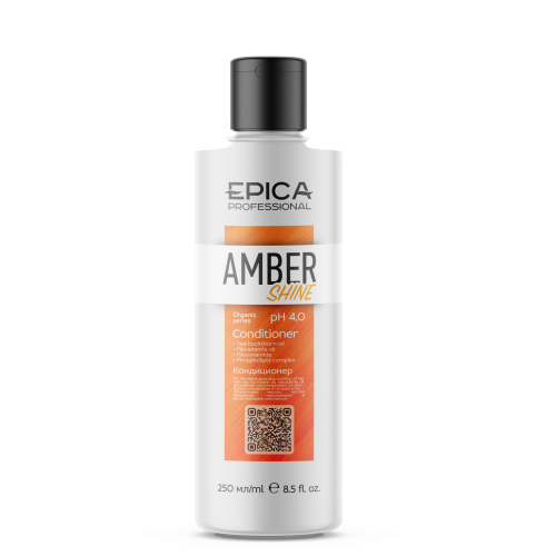 EPICA Professional Amber Shine ORGANIC Кондиционер для восстановления и питания волос с облепиховым маслом, маслом макадамии, глюконамидом и фосфолипидным комплексом,250мл