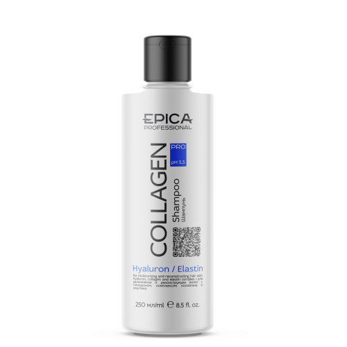 EPICA Professional Шампунь Collagen PRO для увлажнения и реконструкции волос с гиалуроном, 250 мл
