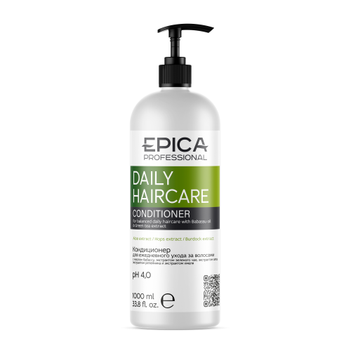 EPICA Professional Daily Haircare Кондиционер для ежедневного ухода с маслом бабассу и экстрактом зеленого чая, 1000 мл
