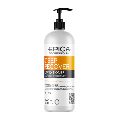 EPICA Professional Deep Recover Кондиционер для восстановления повреждённых волос с маслом сладкого миндаля и экстрактом ламинарии, 1000 мл.