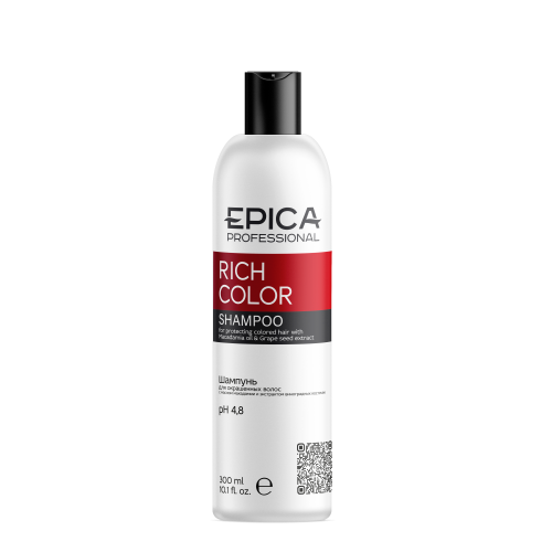 EPICA Professional Rich Color Шампунь для окрашенных волос с маслом макадамии и экстрактом виноградных косточек,300 мл.