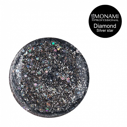 MONAMI Гель-лак Diamond Silver Star, 5 гр (платиновый)