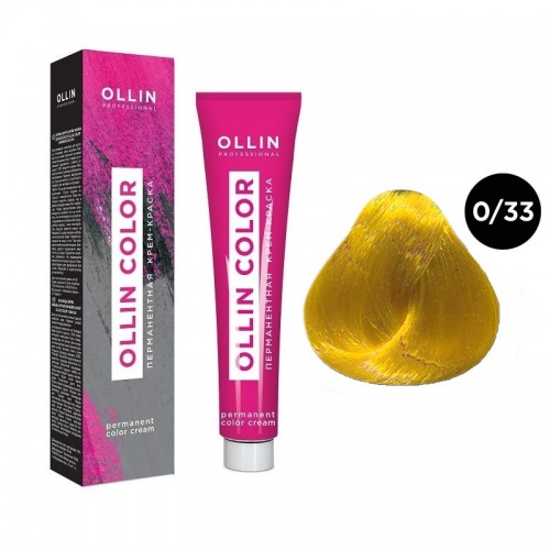 OLLIN COLOR   0/33 корректор желтый 100 мл Перманентная крем-краска для волос