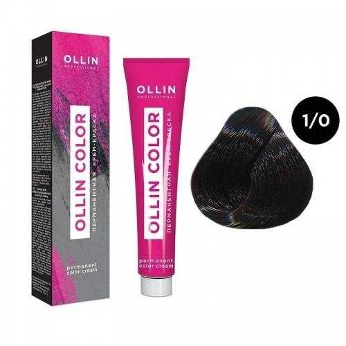 OLLIN COLOR  1/0 иссиня-черный 100 мл Перманентная крем-краска для волос