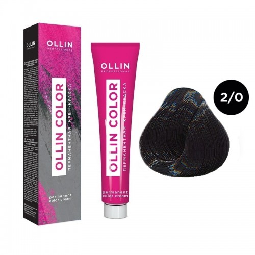 OLLIN COLOR  2/0 черный 100 мл Перманентная крем-краска для волос