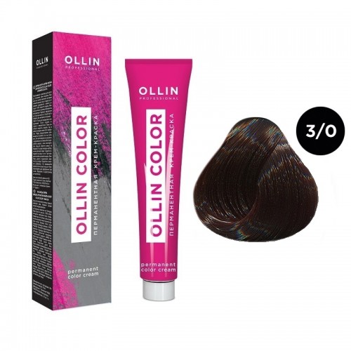 OLLIN COLOR  3/0 темный шатен 100 мл Перманентная крем-краска для волос