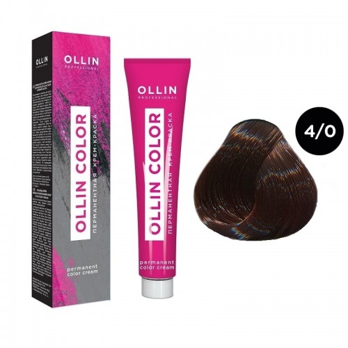 OLLIN COLOR  4/0 шатен 100 мл Перманентная крем-краска для волос