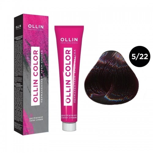 OLLIN COLOR  5/22 светлый шатен фиолетовый 100 мл Перманентная крем-краска для волос
