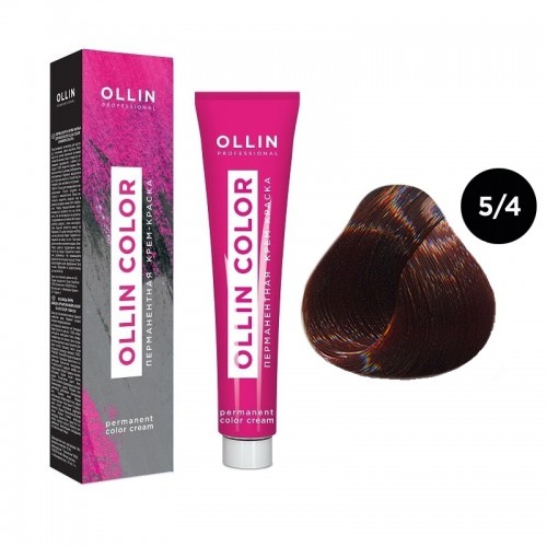 OLLIN COLOR  5/4 светлый шатен медный 100 мл Перманентная крем-краска для волос
