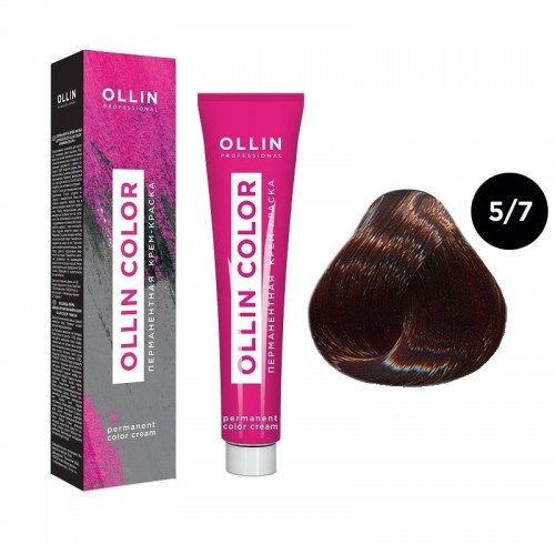 OLLIN COLOR  5/7 светлый шатен коричневый 100 мл Перманентная крем-краска для волос