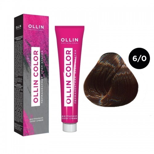 OLLIN COLOR  6/0 темно-русый 100 мл Перманентная крем-краска для волос
