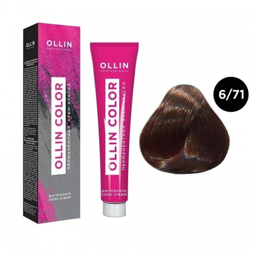 OLLIN COLOR  6/71 темно-русый коричнево-пепельный 100 мл Перманентная крем-краска для волос