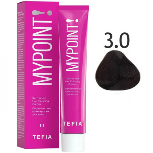 MYPOINT Перманентная крем-краска для волос 3.0 темный брюнет натуральный,60 мл