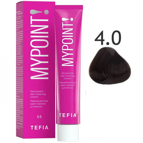 MYPOINT Перманентная крем-краска для волос 4.0 брюнет натуральный,60 мл