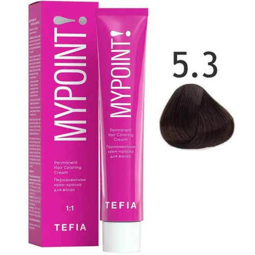 MYPOINT Перманентная крем-краска для волос 5.3 светлый брюнет золотистый,60 мл