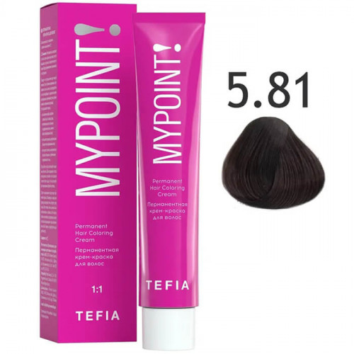 MYPOINT Перманентная крем-краска для волос 5.81 светлый брюнет коричнево-пепельный,60 мл
