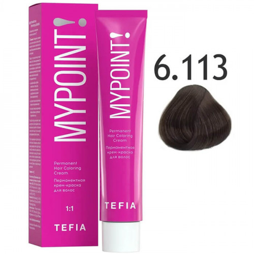 MYPOINT Перманентная крем-краска для волос 6.113 темный блондин матовый, 60 мл