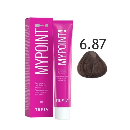 MYPOINT Перманентная крем-краска для волос 6.87 темный блондин коричнево-фиолетовый,60 мл