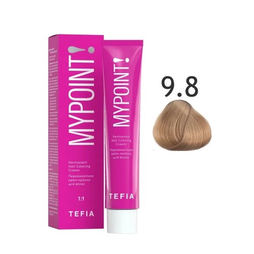 MYPOINT Перманентная крем-краска для волос 9.8 очень светлый блондин коричневый,60 мл