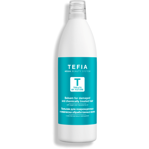 TF Бальзам для поврежденных и химически обработанных волос с маслом арганы и макадамии, 1000 ml. - линия Treats by Nature