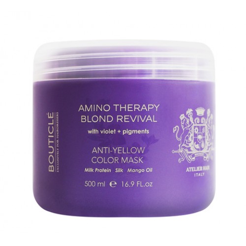 Маска с анти-желтым эффектом для осветленных и седых волос Bouticle Amino Therapy Blond Anti-Yellow , 500мл