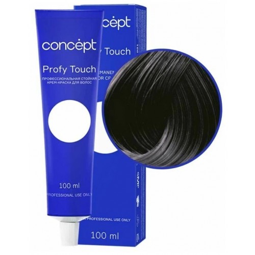 Стойкая крем-краска для волос CONCEPT PROFY TOUCH  1.0 Черный, 100 мл