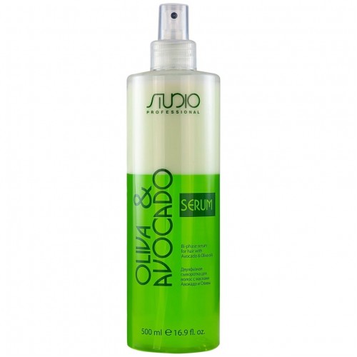 Двухфазная сыворотка для волос с маслами Авокадо и Оливы линии Studio Professional 500 мл