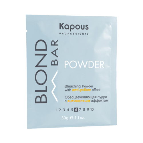Kapous Professional Обесцвечивающая пудра с антижелтым эффектом серии "Blond Bar" , 30 г