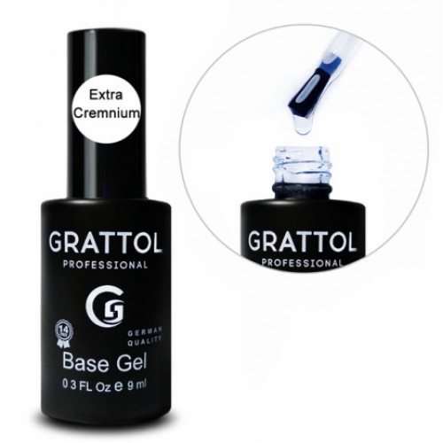 Grattol Rubber Base Gel Extra Cremnium, 9 ml